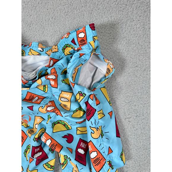 Taco Bell Swim Trunks Lined Men's Small Drawstring Hot Sauce Collection Food Fun - Picture 5 of 11